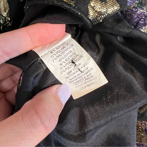 MARC JACOBS Size 8 Black, Gold & Purple Jacquard Cotton Blend Cocktail Dress - Picture 6 of 6